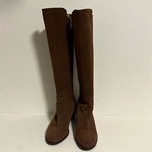 Suede chocolate brown knee high boot